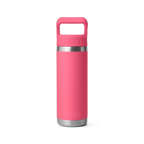 Bouteille 18 oz YETI Rambler, isolée sous vide, acier inoxydable avec bouchon à paille, rose tropical