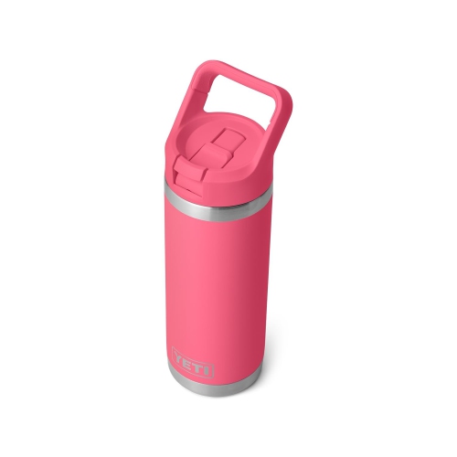 Bouteille 18 oz YETI Rambler, isolée sous vide, acier inoxydable avec bouchon à paille, rose tropical