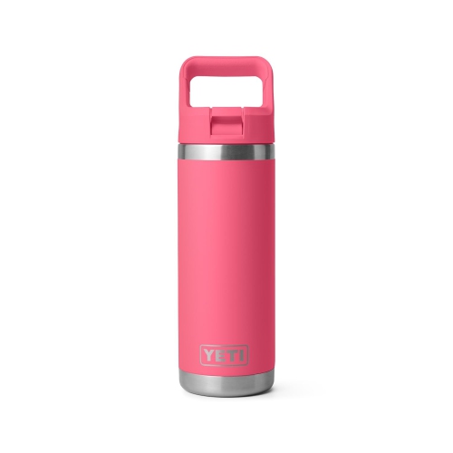 Bouteille 18 oz YETI Rambler, isolée sous vide, acier inoxydable avec bouchon à paille, rose tropical