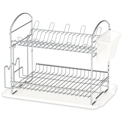 SimpleHouseware Dish Drying Rack with Drainboard, Chrome