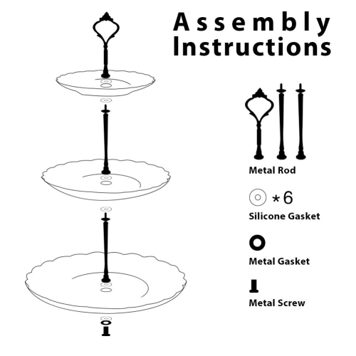 Pukka Home 3 Tier Ceramic Cake Stand Wedding, Dessert Cupcake Stand for Tea Party Serving Platter