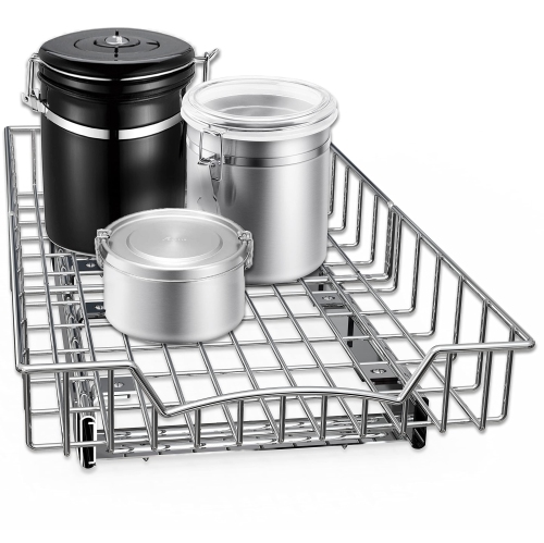 SimpleHouseware Pull Out Cabinet Shelf Organizer, Chrome