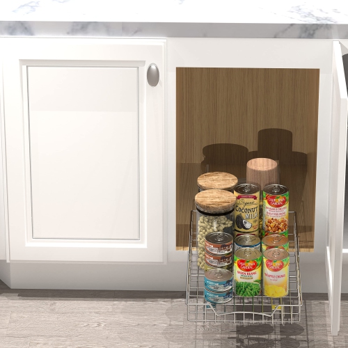 SimpleHouseware Pull Out Cabinet Shelf Organizer, Chrome