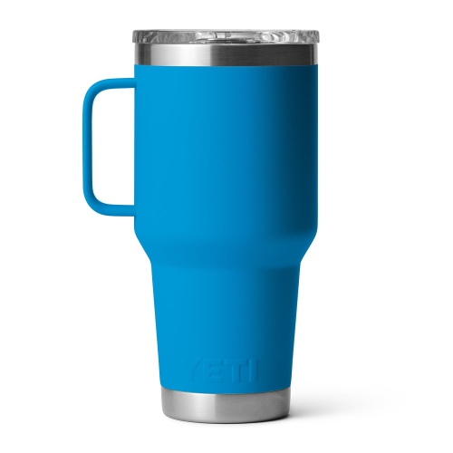 YETI Rambler 30 oz Travel Mug, Stainless Steel, Vacuum Insulated with Stronghold Lid, Big Wave Blue