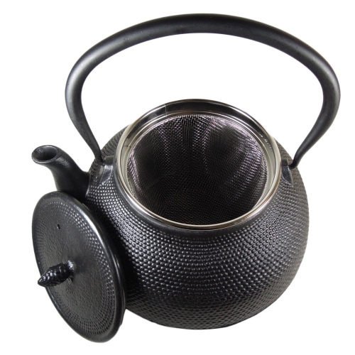 Cuisiland Large 66 OZ Hobnail Cast Iron Teapot Enameled Interior and Stainless Steel Infuser