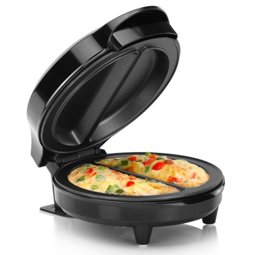 Holstein Housewares - Non-Stick Omelet & Frittata Maker, Black/Stainless Steel - Makes 2 Individual Portions Quick & E..