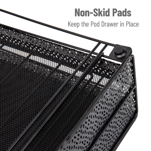 Mind Reader Single Serve Coffee Pod Organizer with 2 Drawers, 72 Pod Capacity, Metal Mesh, 33L x 31.8W x 12.7H cm, Black