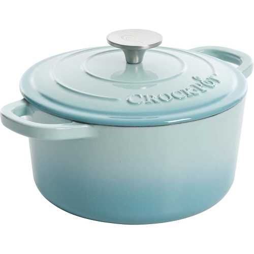 Crock-Pot Artisan Round Enameled Cast Iron Dutch Oven, 3-Quart, Aqua