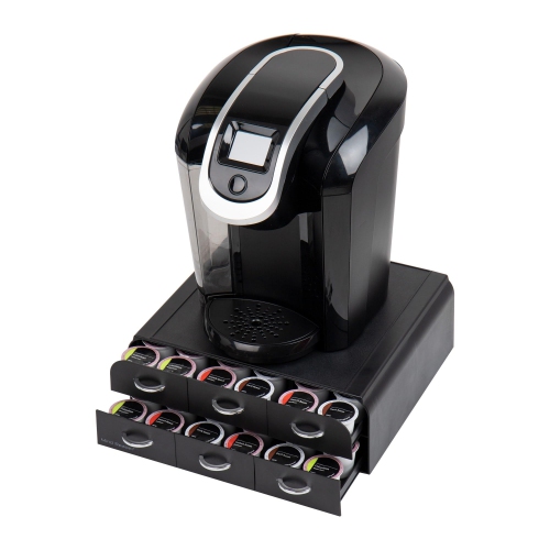 Mind Reader Single Serve Coffee Pod Organizer with 2 Drawers, 72 Pod Capacity, Countertop, 35.6L x 31.1W x 12.1H cm, B..