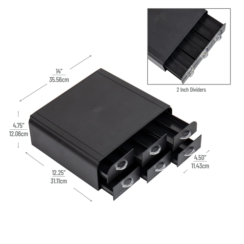 Mind Reader Single Serve Coffee Pod Organizer with 2 Drawers, 72 Pod Capacity, Countertop, 35.6L x 31.1W x 12.1H cm, B..