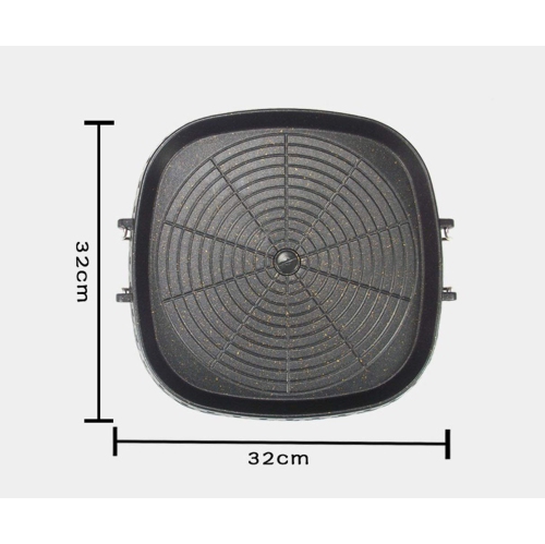 Korean Style Square Grill Pan with Maifan Coated Surface,Non-stick Smokeless Barbecue Stovetop Plate for Indoor Outdoo..
