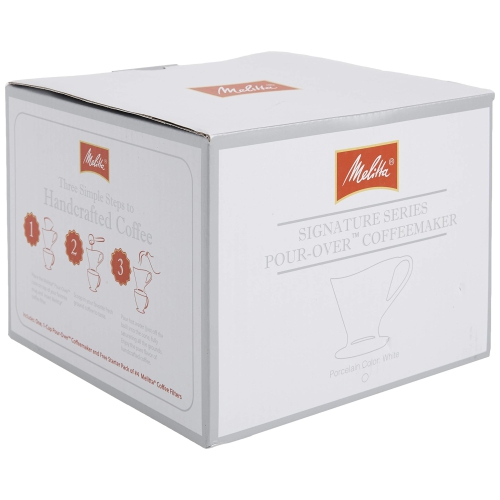 Melitta SS PO WH Ceramic Signature Series Pour-Over Coffee Maker, Glossy White