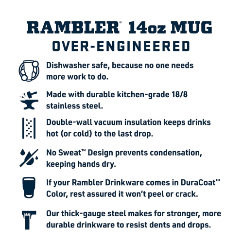 Tasse empilable YETI Rambler 14 oz, isotherme, acier inoxydable avec couvercle MagSlider, rouge secours