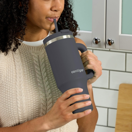 Contigo Streeterville Tumbler, 40 oz, Insulated Stainless Steel Water Bottle with Straw and Leak-Proof Lid, D..