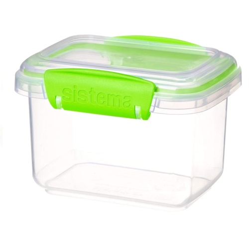 Sistema Multi Piece Food Storage Containers in Assorted Shapes, Set of 28, Clear with Green
