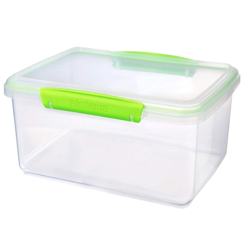 Sistema Multi Piece Food Storage Containers in Assorted Shapes, Set of 28, Clear with Green