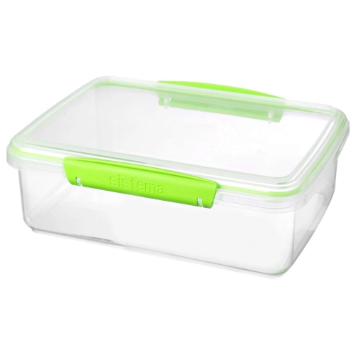 Sistema Multi Piece Food Storage Containers in Assorted Shapes, Set of 28, Clear with Green