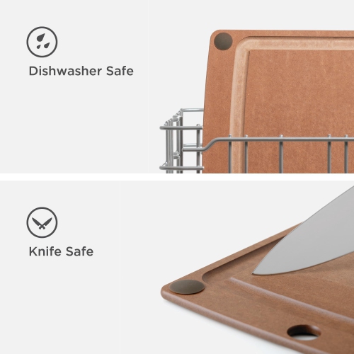 Planche à découper tout-en-un 14,5" x 11,25", muscade