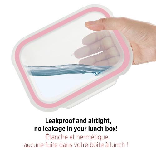 STARFRIT LocknLock 8-Piece Borosilicate Glass Container Set - 4 x 34oz/1L - Airtight & Leakproof - 4-Sided Locking Lid