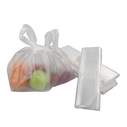 Ggbin Clear Plastic T-Shirt Bags, Handled Grocery Shopping Bag, 18.9"x11.8", 1000 Counts