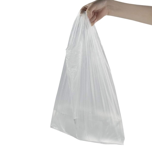 Ggbin Clear Plastic T-Shirt Bags, Handled Grocery Shopping Bag, 18.9"x11.8", 1000 Counts