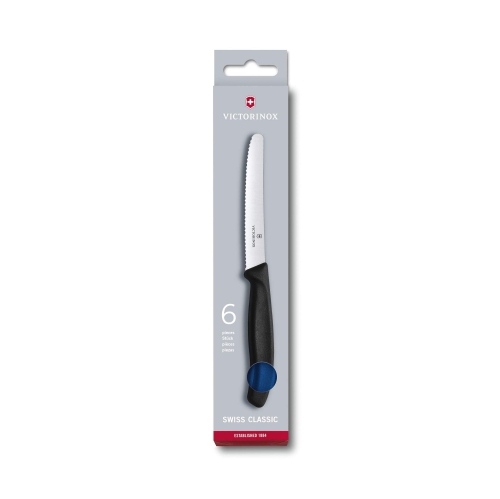 Victorinox Swiss Classic Tomato and Table Set, 6 Pieces Paring Knife, Set of 6, Blue