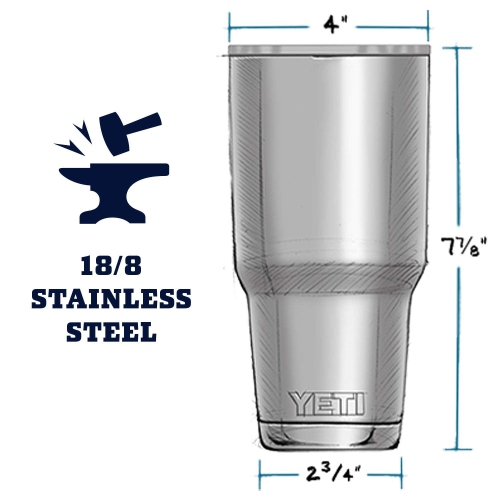 YETI Rambler – Gobelet isotherme en acier inoxydable avec couvercle MagSlider 30&nbsp;oz, bleu marine
