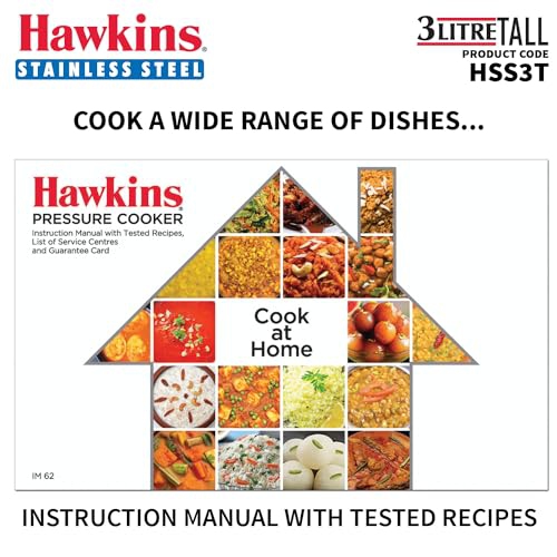 Hawkins B33 Pressure Cooker Stainless Steel, Small, Silver