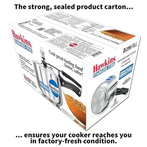 Hawkins B33 Pressure Cooker Stainless Steel, Small, Silver