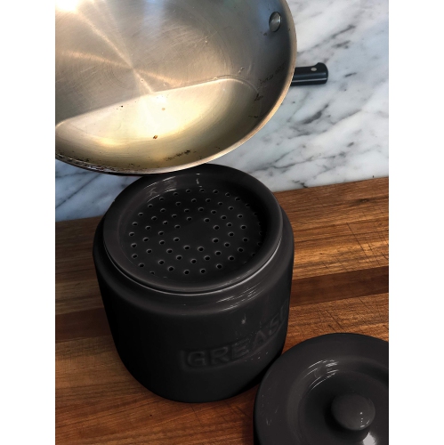 Fox Run 48764 Ceramic Grease Container 4-Cup Black