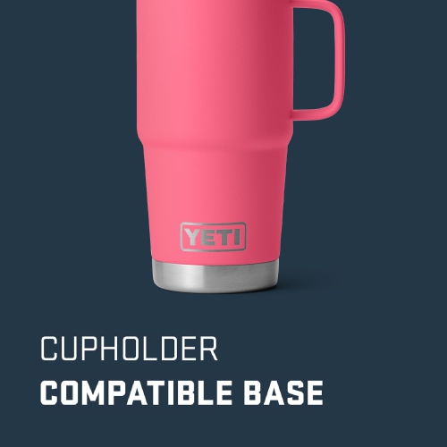 YETI Rambler 20 oz Travel Mug, Stainless Steel, Vacuum Insulated with Stronghold Lid, Tropical Pink