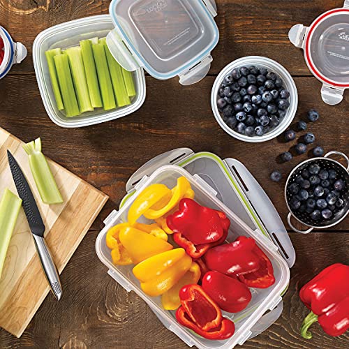 STARFRIT LocknLock 30-Piece Easy Match Plastic Container Set - Airtight, Leakproof & Nestable - 4-Sided Locking Lids