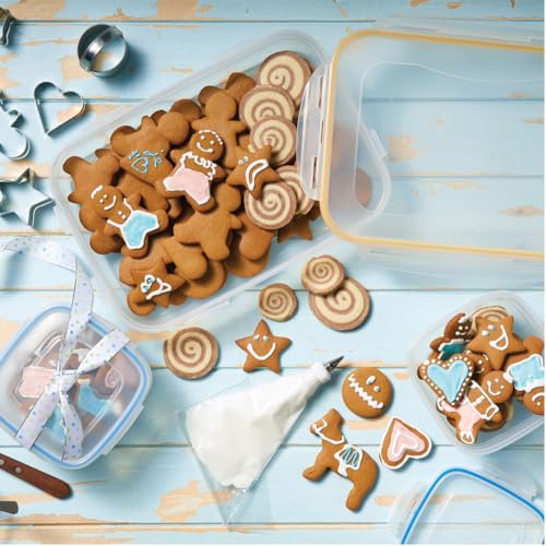 STARFRIT LocknLock 30-Piece Easy Match Plastic Container Set - Airtight, Leakproof & Nestable - 4-Sided Locking Lids