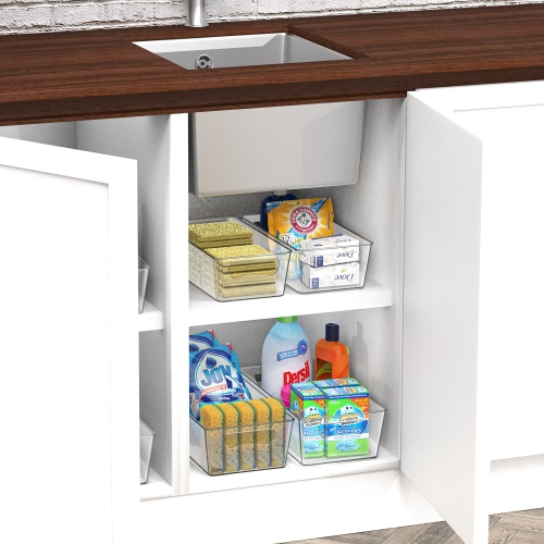 SimpleHouseware Clear Bins for Freezer and Kitchen Pantry Organizer, Storage Organization Sets, Set of 8 (4 Medium, 4 ..