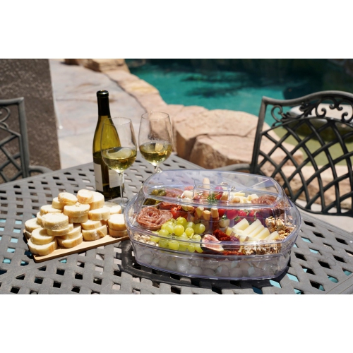 Prodyne – Assiette de fête Ice, 15 1/2&nbsp;po x 11 x 6&nbsp;po, transparent