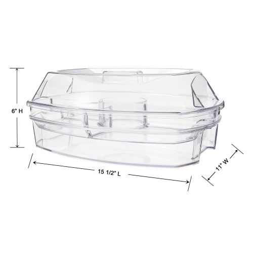 Prodyne – Assiette de fête Ice, 15 1/2&nbsp;po x 11 x 6&nbsp;po, transparent