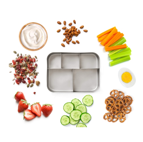 Bits Kits Stainless Steel Bento Box, Lunch and Snack Container, 5 Sections