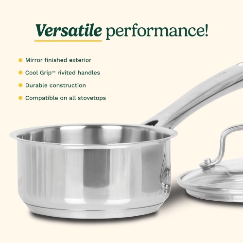 Cuisinart 4-Qt Stainless Steel Saucepan with Cover, Cool Grip Handles (7HG194-20EC)
