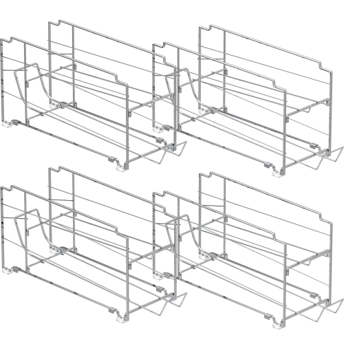 SimpleHouseware Stackable Front Loading Beverage Can Dispenser, 4 Pack, Chrome