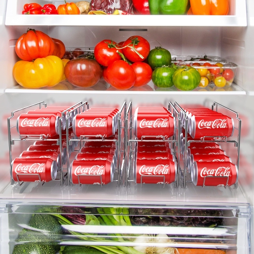 SimpleHouseware Stackable Front Loading Beverage Can Dispenser, 4 Pack, Chrome