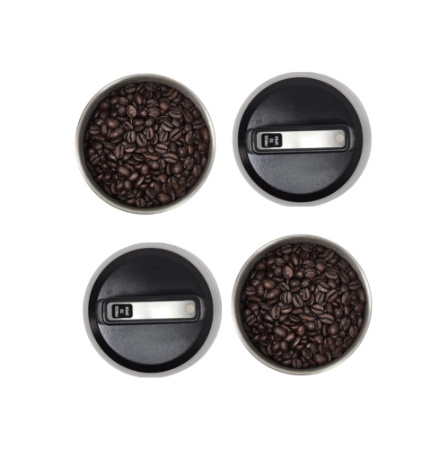 Vacuum Canister for Coffee & Dry Food | Stainless Steel Jar | Push Air Out to Preserve Freshness | Matte Black | 1.7 L..