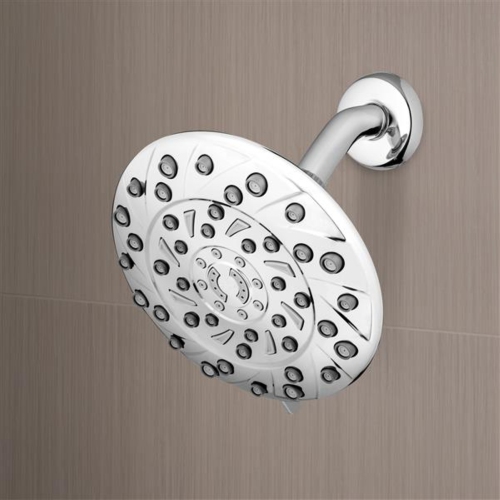 Rainfall 6 Setting Wall Mount Showerhead - with PowerPulse Massage, Chrome
