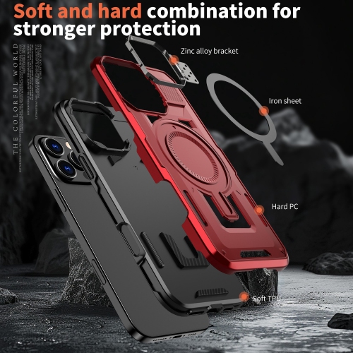 XCRS Shield Case Magsafe Cover, Camera Invisible Bracket Stand Case for Apple iPhone 16 Pro Max 2024