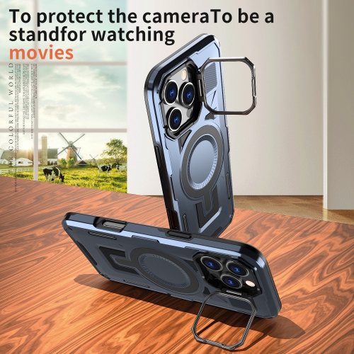 XCRS Shield Case Magsafe Cover, Camera Invisible Bracket Stand Case for Apple iPhone 16 Pro Max 2024