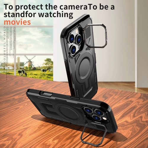 XCRS Shield Case Magsafe Cover, Camera Invisible Bracket Stand Case for Apple iPhone 16 Pro Max 2024