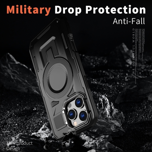 XCRS Shield Case Magsafe Cover, Camera Invisible Bracket Stand Case for Apple iPhone 16 Pro Max 2024