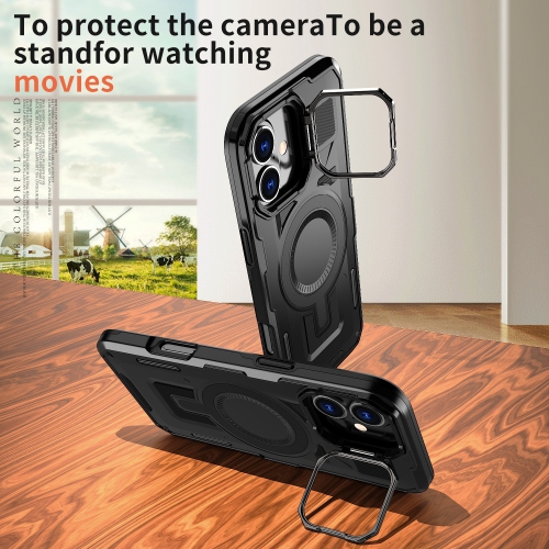 XCRS Shield Case Magsafe Cover, Camera Invisible Bracket Stand Case for Apple iPhone 16 Plus 2024