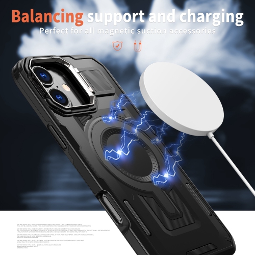 XCRS Shield Case Magsafe Cover, Camera Invisible Bracket Stand Case for Apple iPhone 16 Plus 2024