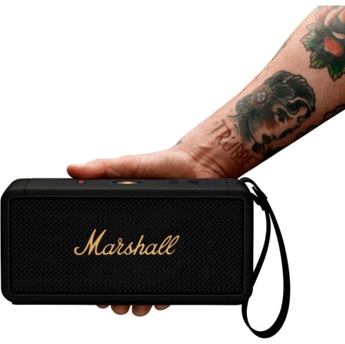 Boîte ouverte - Haut-parleur Bluetooth portatif Middleton de Marshall - Noir/Laiton