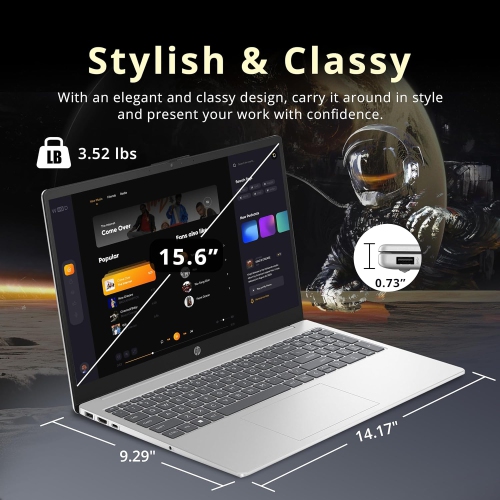 HP 15.6" FHD IPS Laptop, Intel i5-1235U, 416GB Storage(256GB SSD + 160GB Docking Station Set), 8GB RAM, Intel Iris Xe Graphics, Numeric Keypad,